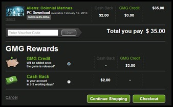 Aliens Colonial Marines $35