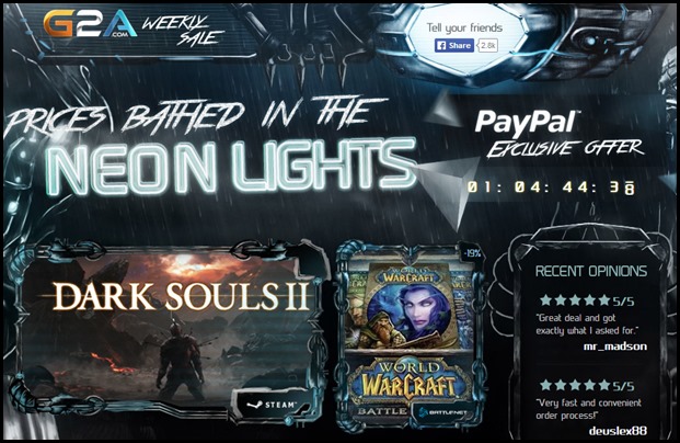 Neon Lights Sale G2A Weekly Sale