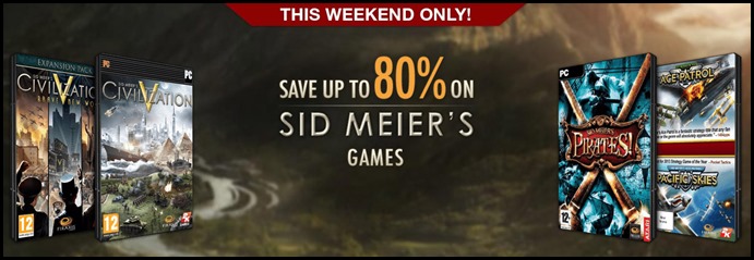 Sid Meier Weekend 80 off GameFly