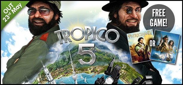 Tropico 5 at 10% off on GMG, Steam redeemable