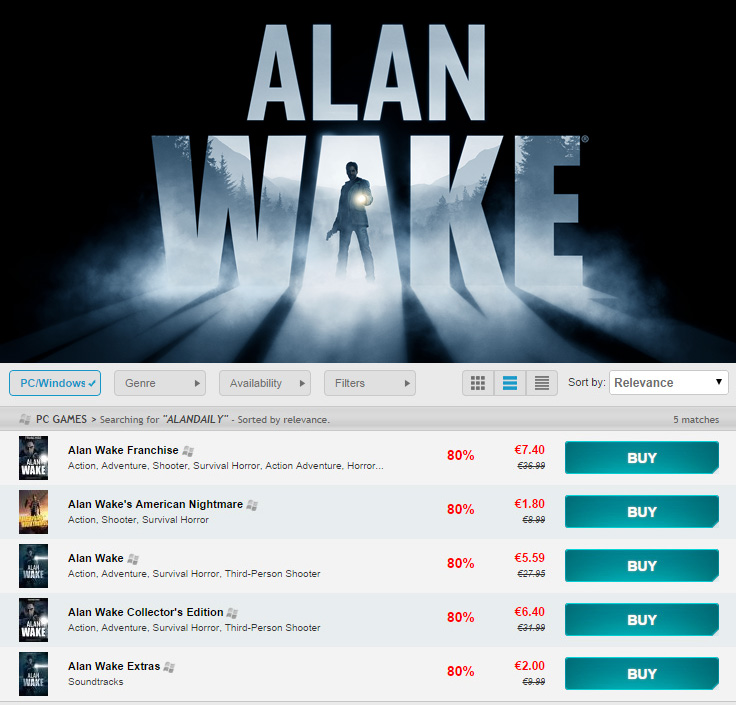 Alan Wake Sale on GG