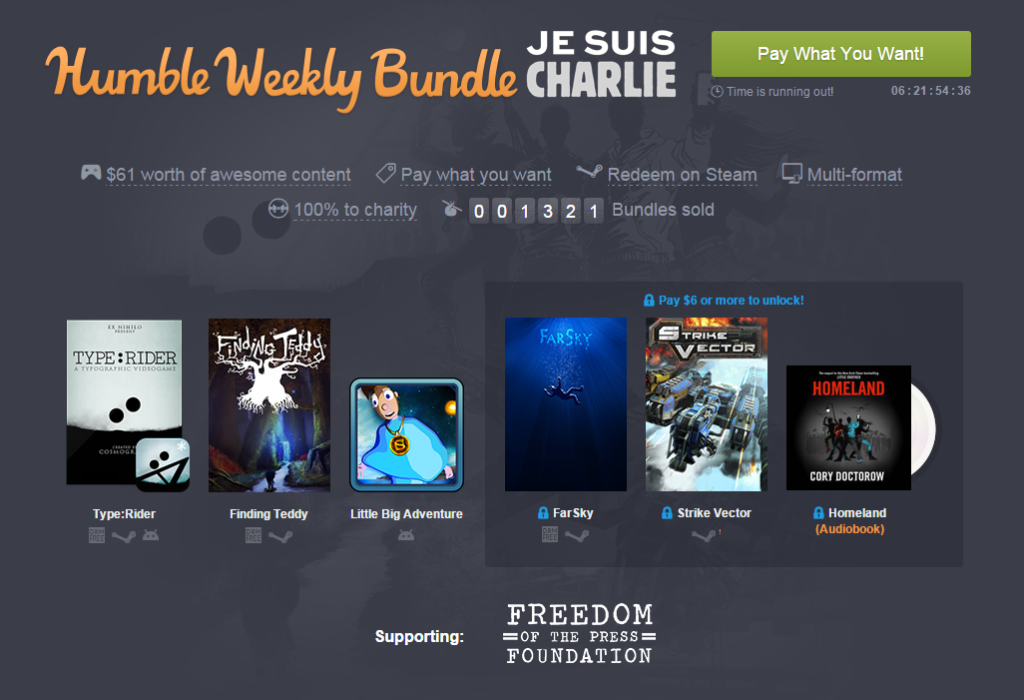 Humble Weekly Bundle JE SUIS CHARLIE