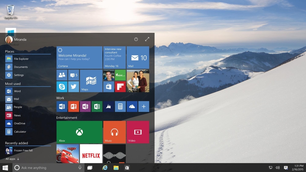 Windows 10 Conference Screenshot January 2015