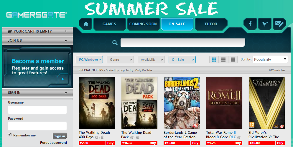 Summer Sale GamersGate