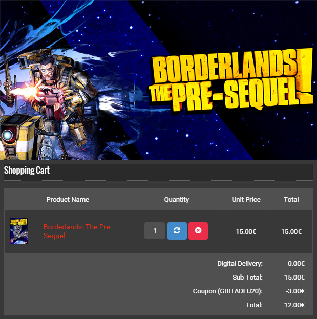 GameBillet BORDERLANDS THE PRE-SEQUEL 12 EUR